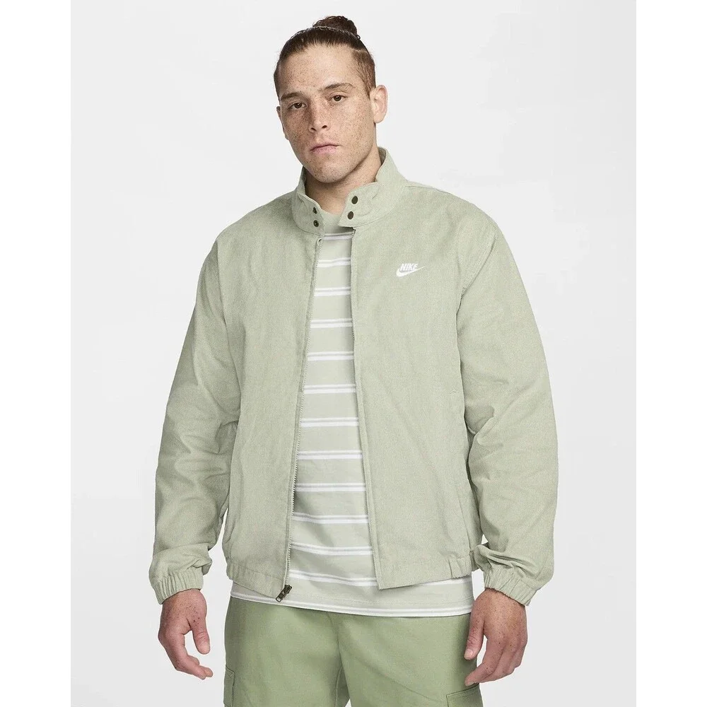 Nike Sportswear Club Corduroy Harrington Jacket Full Zip Large Green FZ0631-370 - Picture 9 of 9